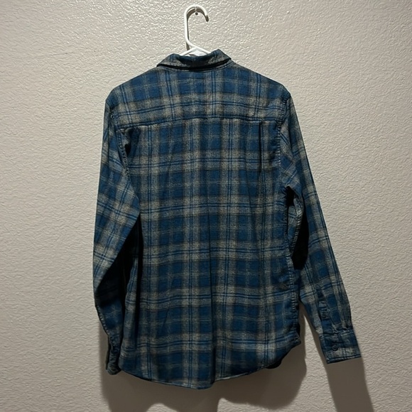 Weatherproof Men Button Up Shirt Medium Blue Plaid Flannel Pocket Collar Casual - Picture 11 of 11